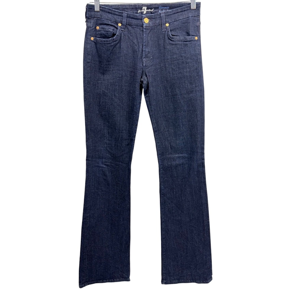 7 For All Mankind Kimmie Bootcut Jeans Dark Indigo Mid Rise Stretch Sz 30 USA